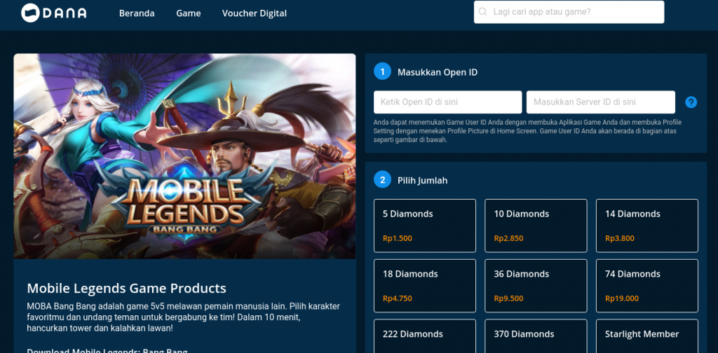 top up diamond mobile Legends